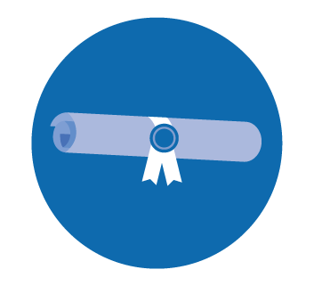 icon depicting a rolled diploma